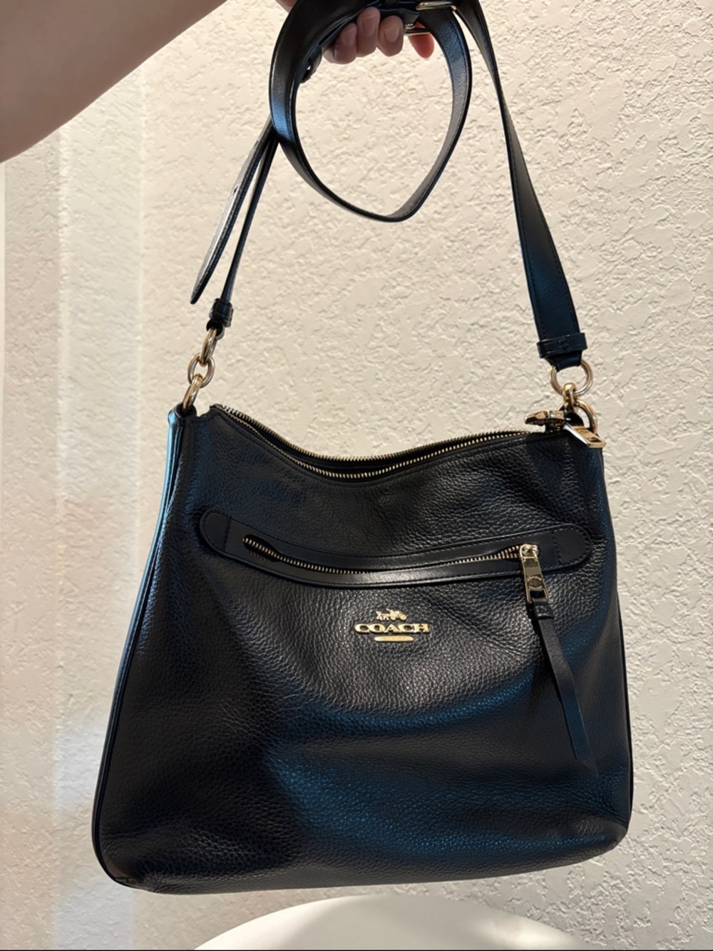 Coach Black Pebbled Leather Shoulder Crossbody - Picture 15 of 15